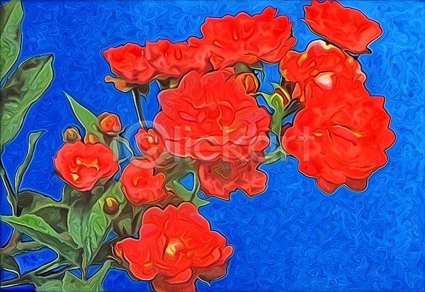 사람없음 JPG 일러스트 포토 해외이미지 꽃 미술 빨간색 장미 파란색