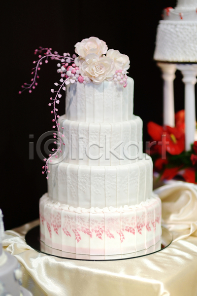 사람없음 JPG 포토 해외이미지 결혼 꽃 분홍색 웨딩케이크 장식 케이크