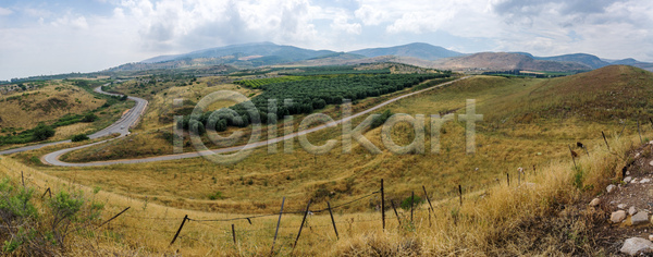 침묵 사람없음 JPG 포토 해외이미지 계곡 농업 밭 밭일 봄 북쪽 산 시골 야외 여행 이스라엘 자연 중동 지중해 초록색 파노라마 풍경 해외포토