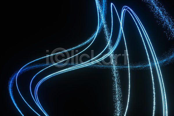 사람없음 3D JPG 포토 해외이미지 검은색 곡선 그래픽 그래픽백그라운드 빛 웨이브 입자 추상 파란색