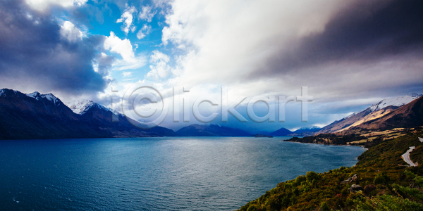 추위 침묵 사람없음 JPG 포토 해외이미지 계곡 구름 그림 나무 뉴질랜드 도로 맑음 물 봄 산 시골 언덕 여행 자연 태양 풍경 하늘 해외포토 환경 황무지