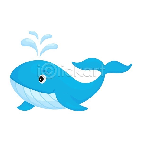 사람없음 EPS 일러스트 해외이미지 고래 물뿜기 하늘색 한마리
