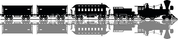 클래식 EPS 실루엣 일러스트 해외이미지 검은색 교통시설 그림자 기계 기차 마차 만화 복고 서쪽 석탄 수증기 수확 승객 엔진 옛날 자동차 해외일러스트 화물 회색