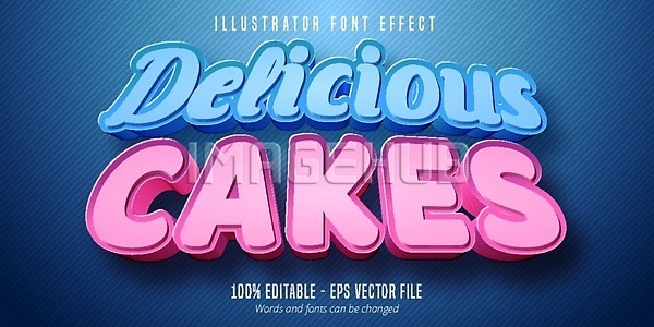 사람없음 3D EPS 일러스트 해외이미지 단어 빵집 알파벳 케이크 타이포그라피 해외일러스트 활자 효과