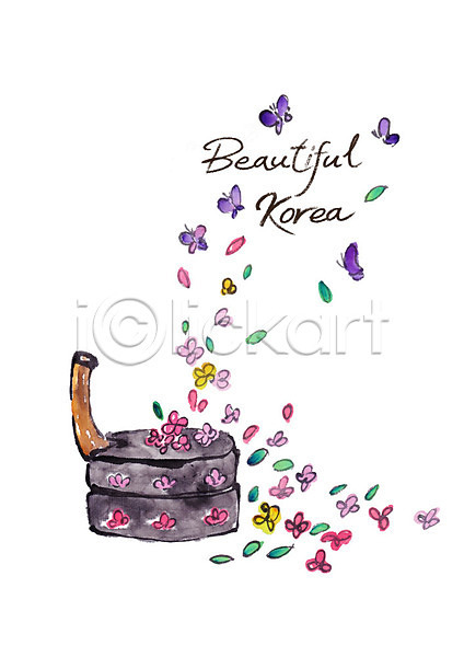 사람없음 PSD 일러스트 꽃잎 나비 맷돌 번짐 붓터치 캘리그라피 풀잎 한국전통