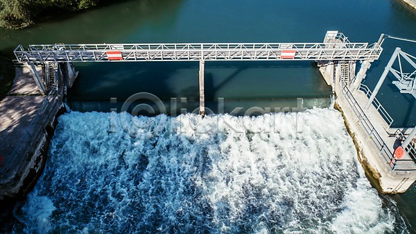 사람없음 JPG 포토 항공촬영 강 댐 수로 야외 유럽 유럽풍경 자연 주간 풍경(경치) 프랑스 해외풍경