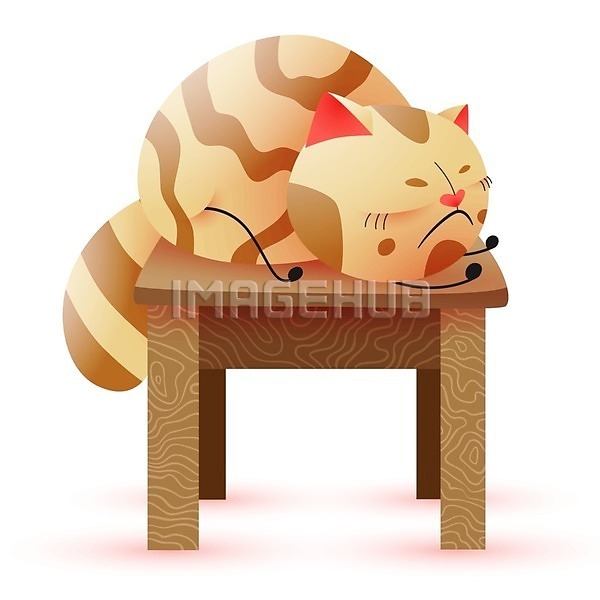 귀여움 사람없음 EPS 일러스트 해외이미지 고양이캐릭터 눕기 의자 잠