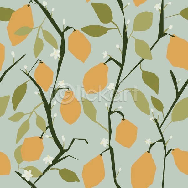 사람없음 EPS 일러스트 해외이미지 꽃 나뭇가지 레몬 백그라운드 잎
