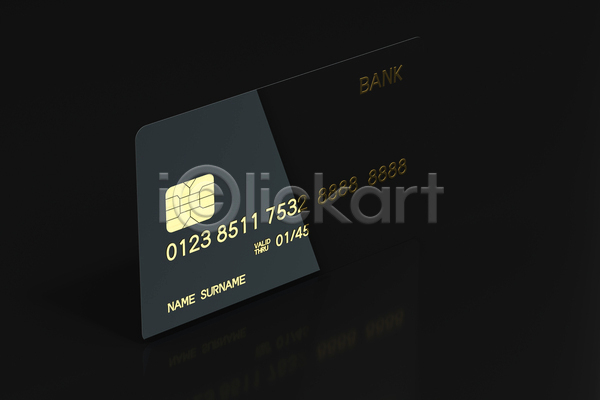 사람없음 3D JPG 디지털합성 포토 해외이미지 검은배경 경제 금융 신용카드 어둠 한개