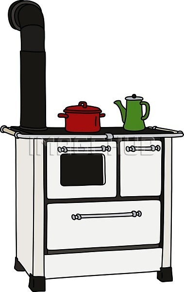 뜨거움 EPS 일러스트 해외이미지 검은색 굴뚝 금속 난로 난방 냄비 만화 벽난로 빨간색 시트 얇은 요리 음료 음식 접시 주방 주전자 주택 차(음료) 철강 초록색 캐서롤 커피 흰색
