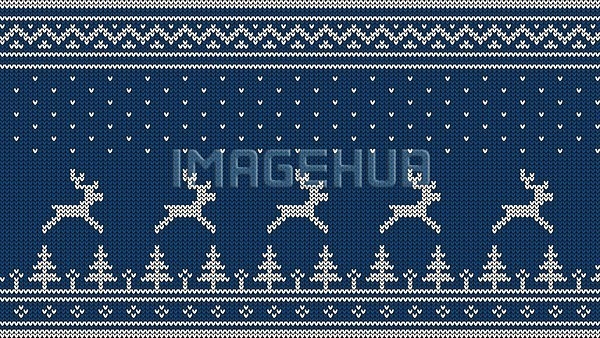 사람없음 EPS 일러스트 해외이미지 나무 디자인 뜨개질 백그라운드 사슴 순록 스타일 자수 직물 질감 크리스마스 파란색 패턴