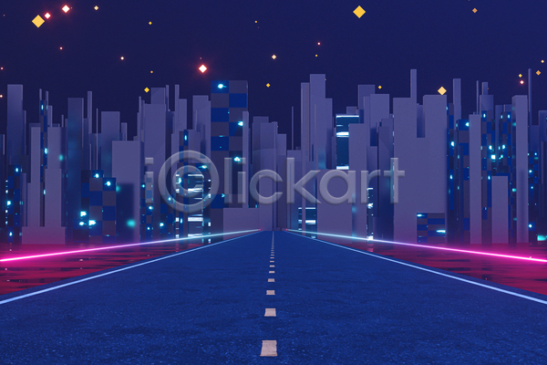 사람없음 EPS 일러스트 해외이미지 건물 고층빌딩 그라데이션 네온 도시 보라색 빛 스카이라인 파란색