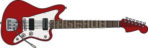 클래식 EPS 일러스트 해외이미지 기구 기타 도끼 만화 목재 뮤지컬 복고 블루스 빨간색 악단 음악 음악가 재즈 줄 해외일러스트 흰색