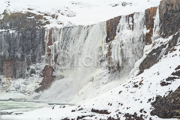 추위 사람없음 JPG 포토 해외이미지 가로 강 겨울 공원 내추럴 물 산 아이슬란드 야외 얼음 여행 자연 폭포 풍경(경치) 흰색
