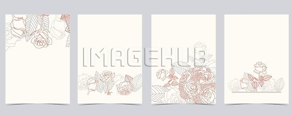 사람없음 EPS 일러스트 해외이미지 꽃 꽃다발 디자인 백그라운드 식물 심플 오브젝트 잎 장미 프레임