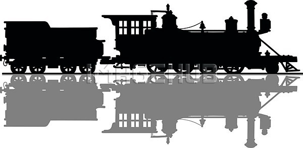 클래식 EPS 실루엣 일러스트 해외이미지 검은색 교통시설 그림자 기계 기차 마차 만화 복고 서쪽 석탄 수증기 수확 엔진 옛날 자동차 해외일러스트 회색