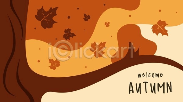 사람없음 EPS 일러스트 해외이미지 가을(계절) 가을배경 갈색 단풍 단풍나무 손글씨 주황색