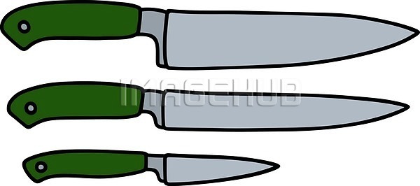 EPS 일러스트 해외이미지 공구 금속 기구 만화 빵 세트 손 어류 업무 요리 육류 음식 조각 주방 채소 철강 초록색 치즈 칼 커터 플라스틱 해외일러스트