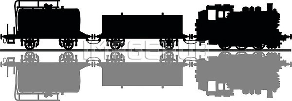 클래식 EPS 실루엣 일러스트 해외이미지 검은색 교통시설 그림자 기계 기차 만화 복고 수증기 수확 엔진 연료 옛날 자동차 탱크 해외일러스트 화물