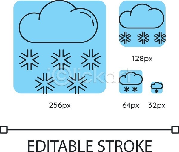 사람없음 EPS 라인아이콘 아이콘 일러스트 해외이미지 겨울 구름(자연) 날씨 눈(날씨) 사각형 하늘색