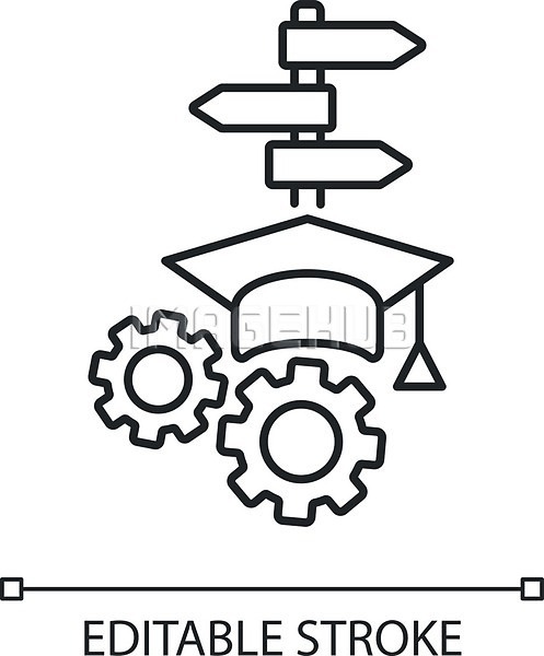 사람없음 EPS 아이콘 해외이미지 교육 심볼 졸업 톱니바퀴 학사모