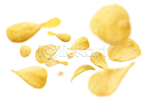 사람없음 JPG 소프트포커스 포토 해외이미지 감자칩 과자 실내 짠맛 흰배경