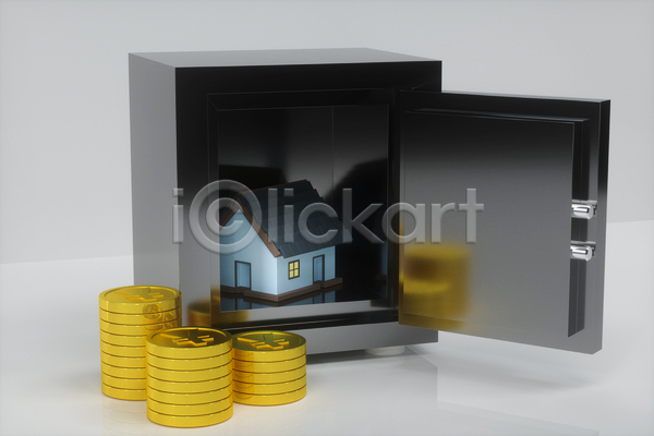 사람없음 3D JPG 디지털합성 일러스트 포토 해외이미지 경제 금고 금융 금화 동전 동전탑 부동산 오픈 주택