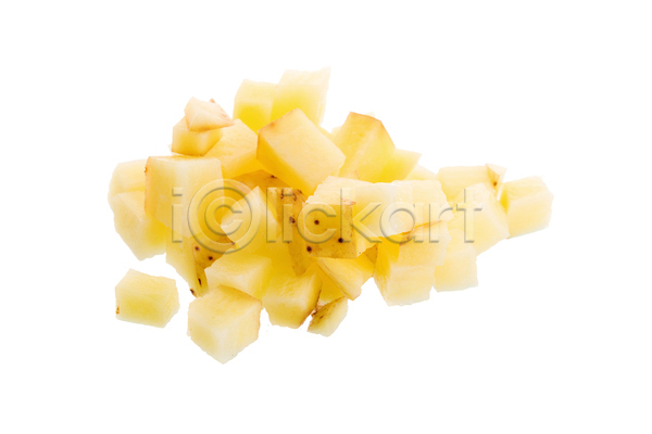 사람없음 JPG 포토 해외이미지 감자 단면 슬라이스 실내 재료 큐브 흰배경
