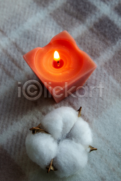 사람없음 JPG 포토 해외이미지 담요 면 목화꽃 목화솜 불꽃(불) 오브젝트 촛불