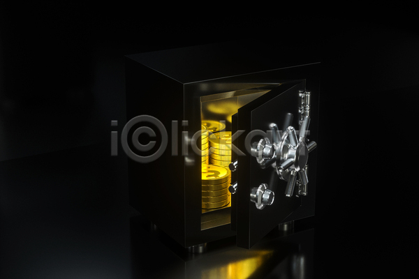 사람없음 3D JPG 디지털합성 일러스트 포토 해외이미지 경제 금융 금화 동전 동전탑 보안 어둠 오픈 저축