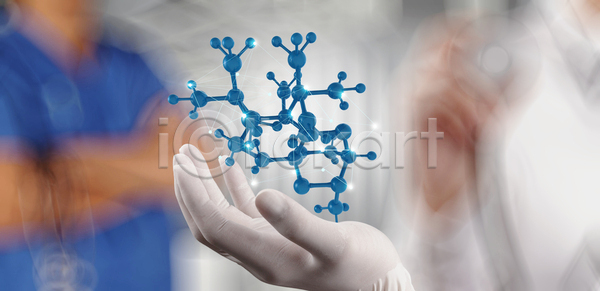 신체부위 3D JPG 디지털합성 편집이미지 해외이미지 DNA 들기 분자구조 블러 손 의사 의학