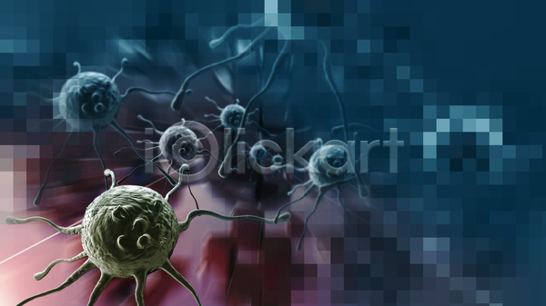 사람없음 3D JPG 디지털합성 포토 해외이미지 모자이크 세포 암 의학 종양 질병 파란색
