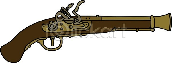 EPS 일러스트 해외이미지 군용 권총 그림 만화 목재 무기 발사 병정 복고 불 손 수확 싸움 역사 옛날 육군 전쟁 총 해외일러스트