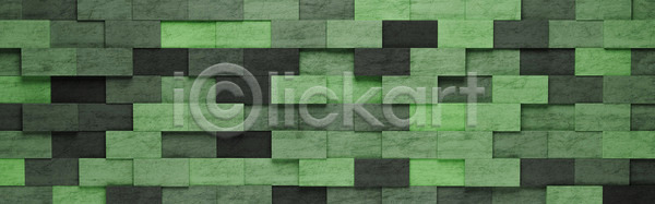 사람없음 3D JPG 일러스트 포토 해외이미지 만들기 모양 모자이크 백그라운드 벽 벽돌 블록 석고 직사각형 초록색 타일 패턴 폴리곤 해외일러스트