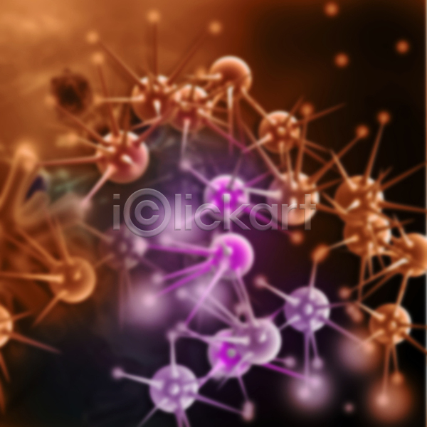 사람없음 3D JPG 디지털합성 포토 해외이미지 보라색 세포 암 의학 종양 주황색 질병