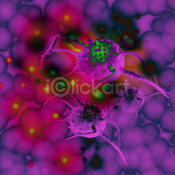 사람없음 3D JPG 디지털합성 포토 해외이미지 보라색 세포 암 의학 종양 질병