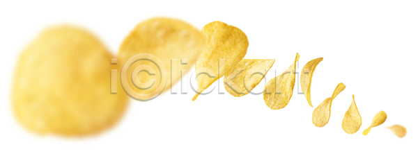 사람없음 JPG 포토 해외이미지 감자칩 과자 실내 짠맛 흰배경