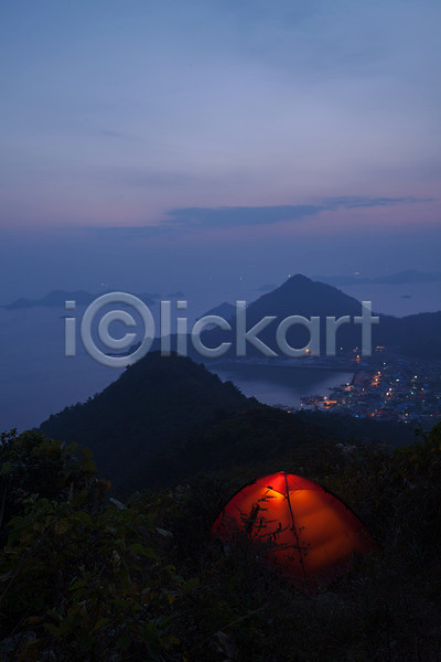 사람없음 JPG 포토 노을 바다 비박 산 야간 야외 외연도 텐트 풍경(경치) 하늘
