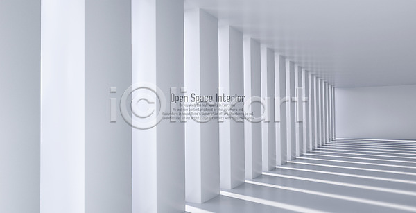 사람없음 3D PSD 디지털합성 편집이미지 흑백 공간 그림자 기둥 비어있는 빛 오픈스페이스 일렬 흰색