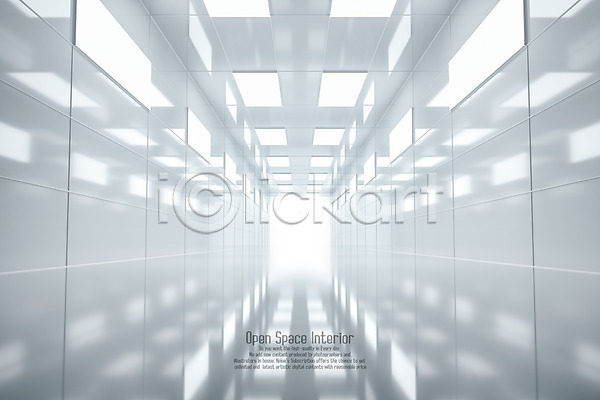 사람없음 3D PSD 디지털합성 편집이미지 흑백 공간 그림자 벽 비어있는 빛 오픈스페이스 직사각형 형광등 흰색