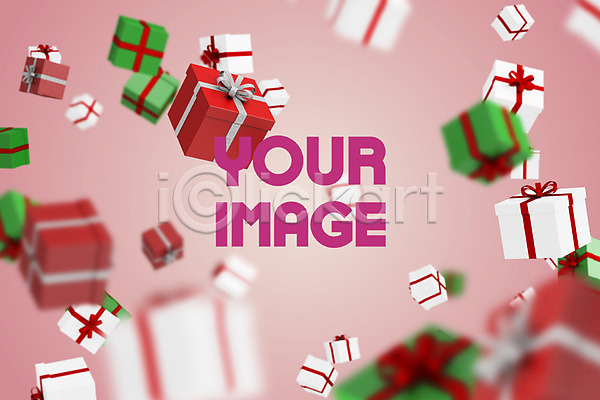 즐거움 사람없음 3D PSD 디지털합성 편집이미지 많음 백그라운드 분홍색 선물상자 쇼핑 쏟아짐 오브젝트 크리스마스 편집 편집소스 풍요