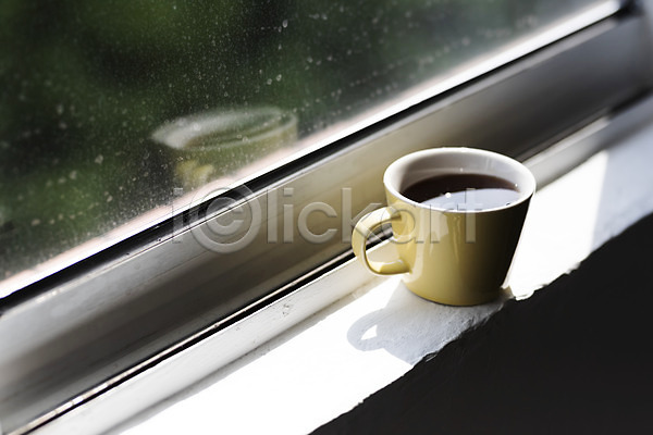 편안함 행복 휴식 사람없음 JPG 포토 실내 창가 창문 커피 커피잔
