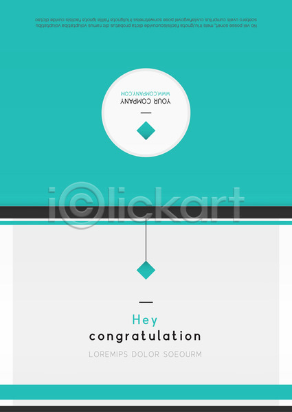 축하 사람없음 AI(파일형식) 카드템플릿 템플릿 마름모 선 원형 청록색 축하카드 카드(감사) 회색
