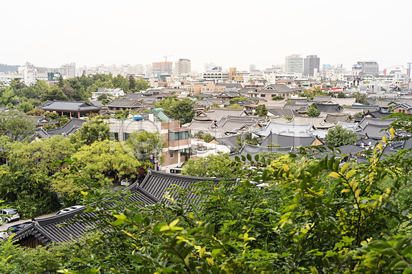 사람없음 JPG 포토 가을(계절) 국내여행 기와지붕 나무 도시풍경 야외 여행 전주 전주한옥마을 주간 풍경(경치) 한국전통