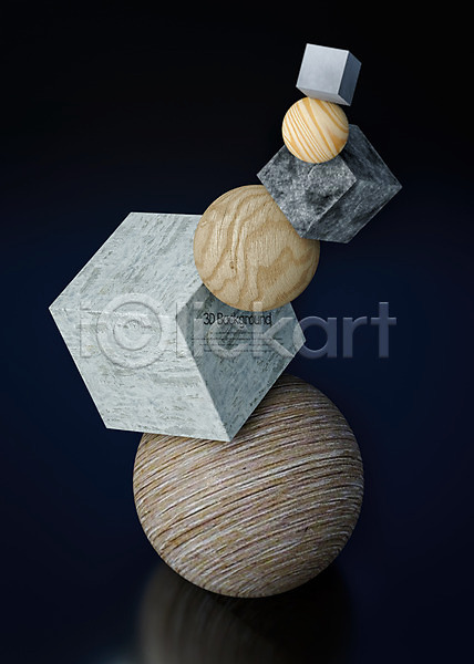 사람없음 3D PSD 디지털합성 입체 편집이미지 3D소스 검은색 돌(바위) 반사 백그라운드 쌓기 원형 입체도형 정사각형