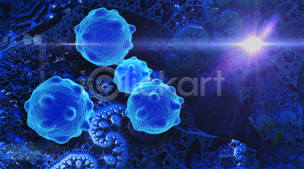 사람없음 3D JPG 디지털합성 포토 해외이미지 빛 세포 암 의학 종양 질병 파란색