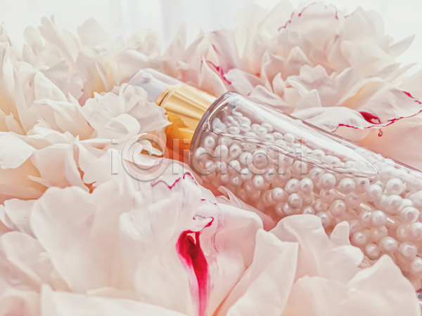 사람없음 JPG 포토 해외이미지 꽃 뷰티 스킨케어 오브젝트 젤 진주 피부관리 화장품