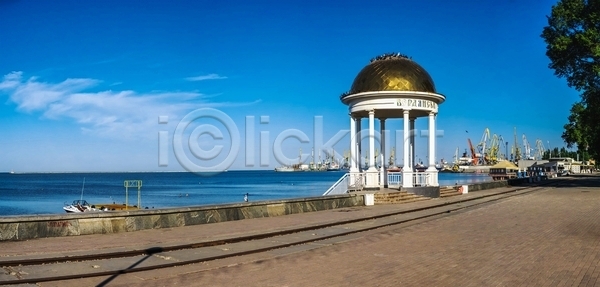 뜨거움 산책 휴식 사람없음 JPG 포토 해외이미지 거리 도로 바 바다 산책로 식당 여름 여행 우크라이나 유럽 태양 해외포토 휴양지