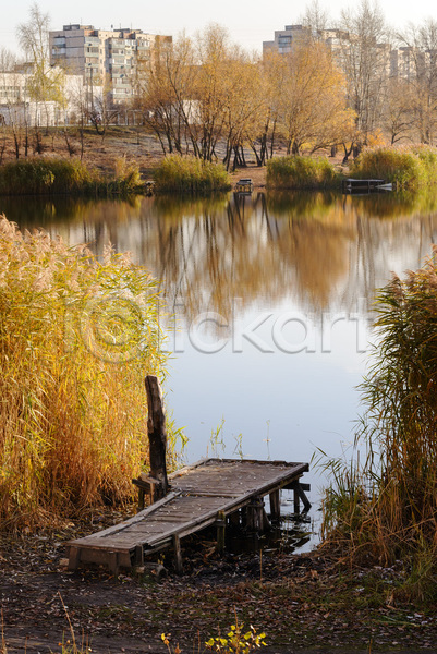 사람없음 JPG 포토 해외이미지 가을(계절) 가을풍경 갈대(식물) 건물 나무 우크라이나 호수