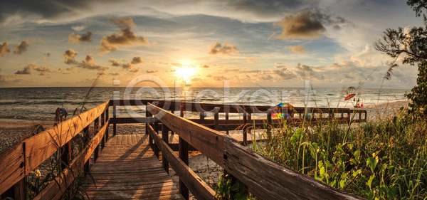 사람없음 JPG 포토 해외이미지 길 나폴리 미국 바다 산책로 여행 일몰 자연 풍경(경치) 플로리다 황혼